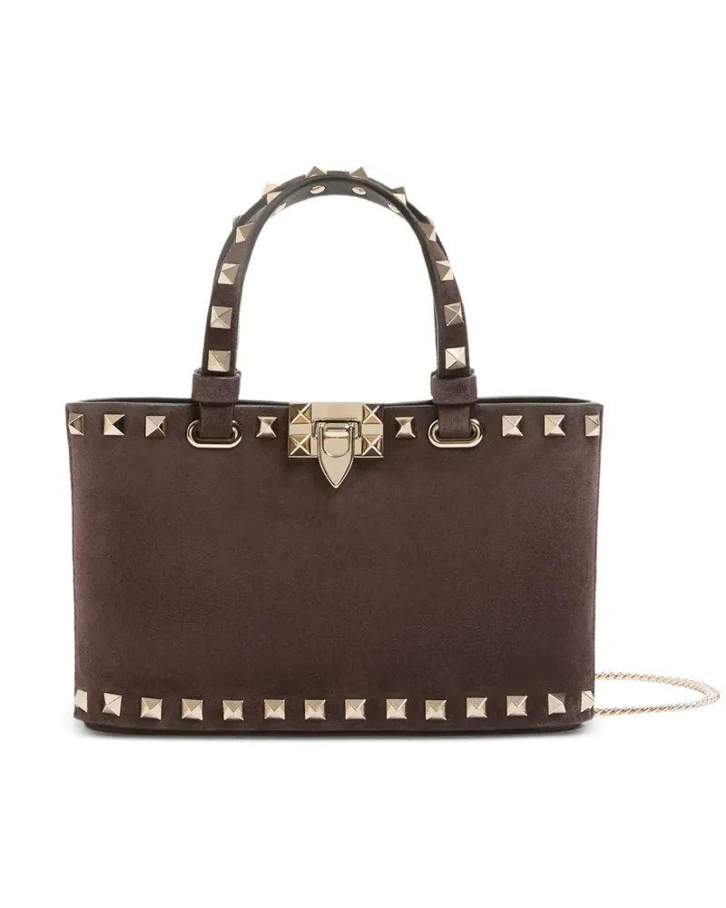 Valentino Garavani Mini Rockstud Tote Bag aus Wildleder - Braun Braun