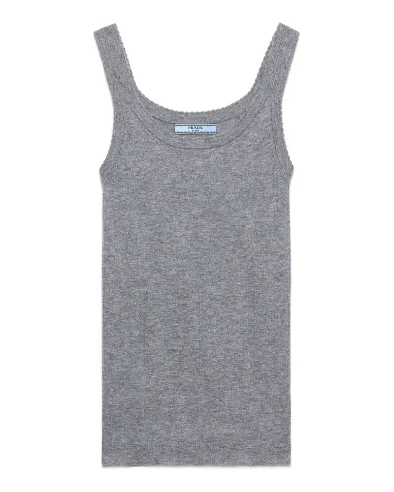 Prada ribbed knit cashmere tank top - Grau Grau