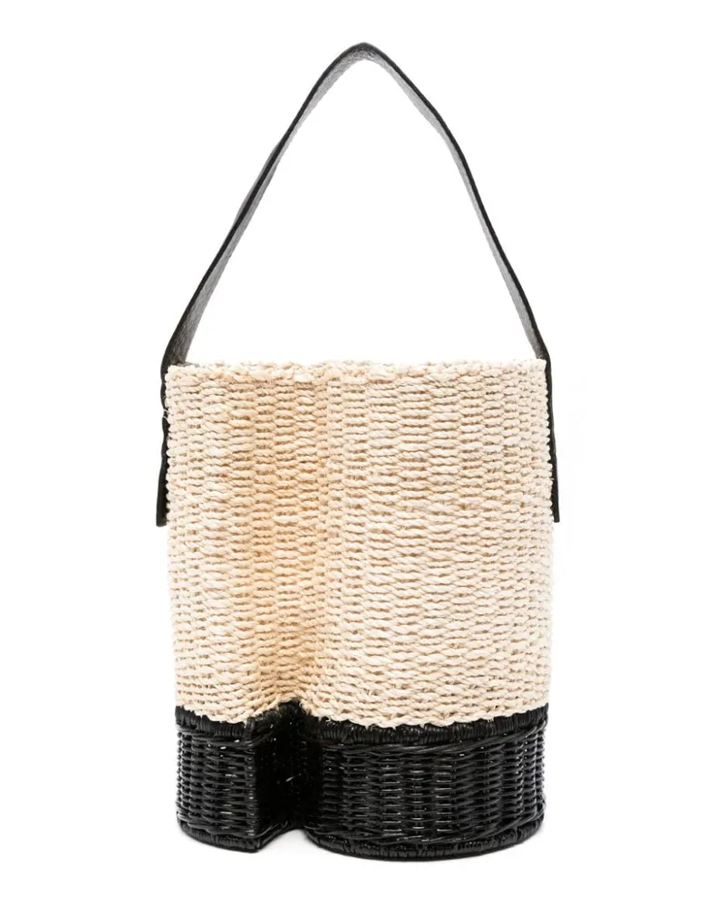 Sacai Beuteltasche mit Webmuster - Schwarz Schwarz
