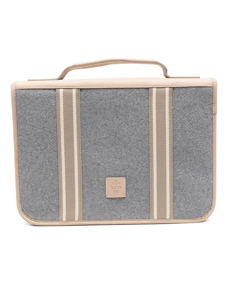 Eleventy Laptoptasche mit Streifendetail - Grau Grau