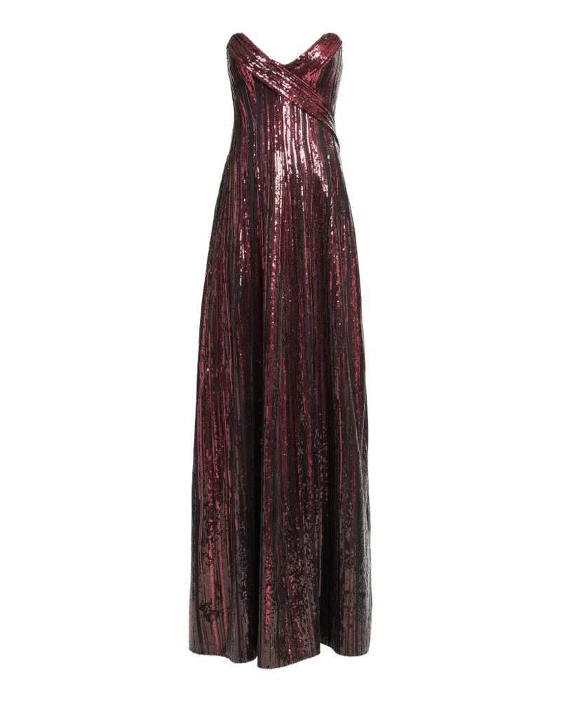 Elie Saab Maxikleid mit Pailletten - Rot Rot