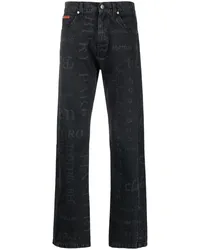 Martine Rose Straight-Leg-Jeans mit Print Schwarz