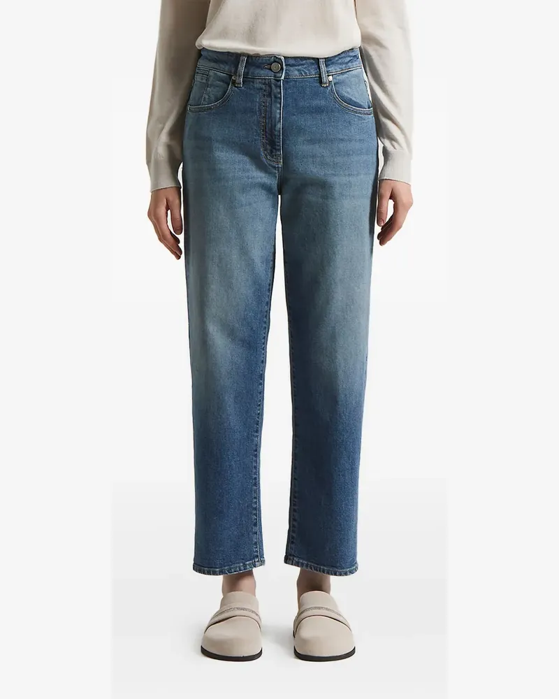 Peserico Five-Pocket-Jeans mit Logo-Patch - Blau Blau