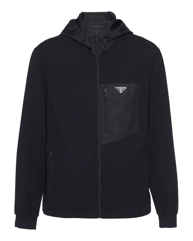 Prada Kapuzenjacke mit Reißverschluss - Schwarz Schwarz