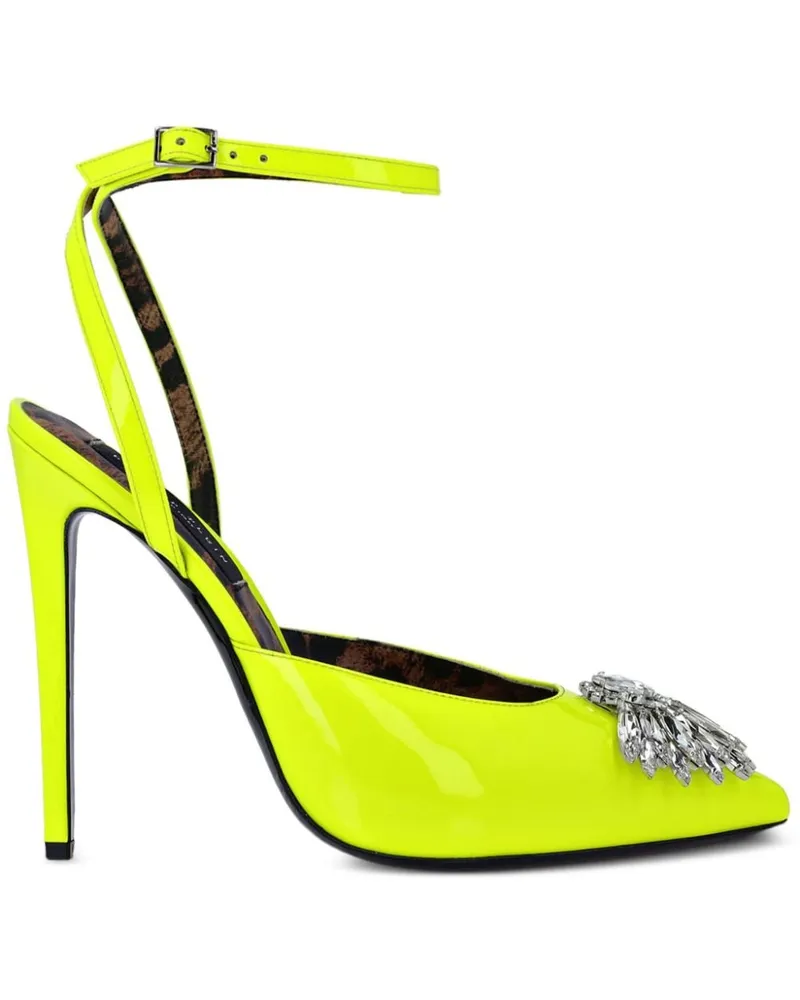 Philipp Plein Pumps mit Kristallen 120mm Gelb