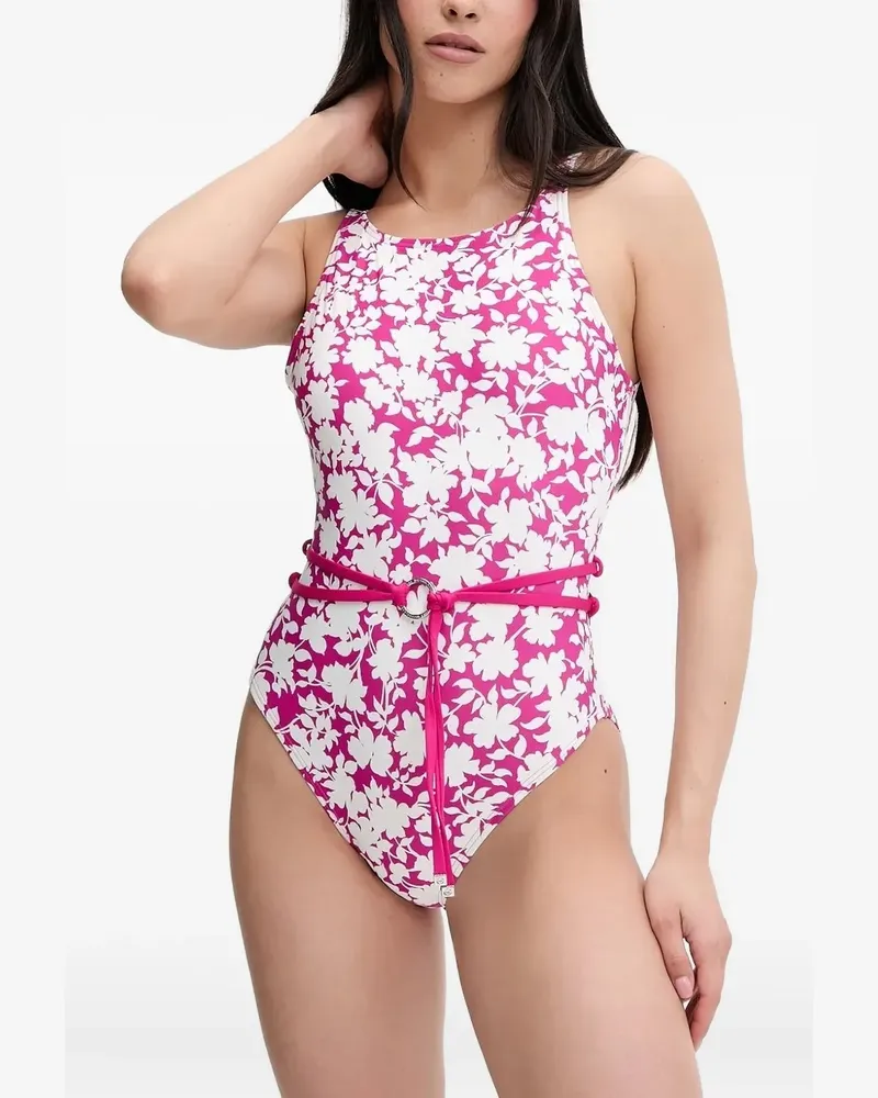 Michael Kors Badeanzug mit Blumen-Print - Rosa Rosa