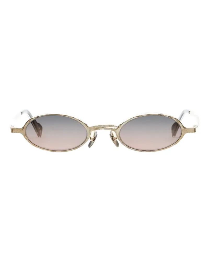 KUBORAUM hammered-effect oval-frame sunglasses - Gold Gold