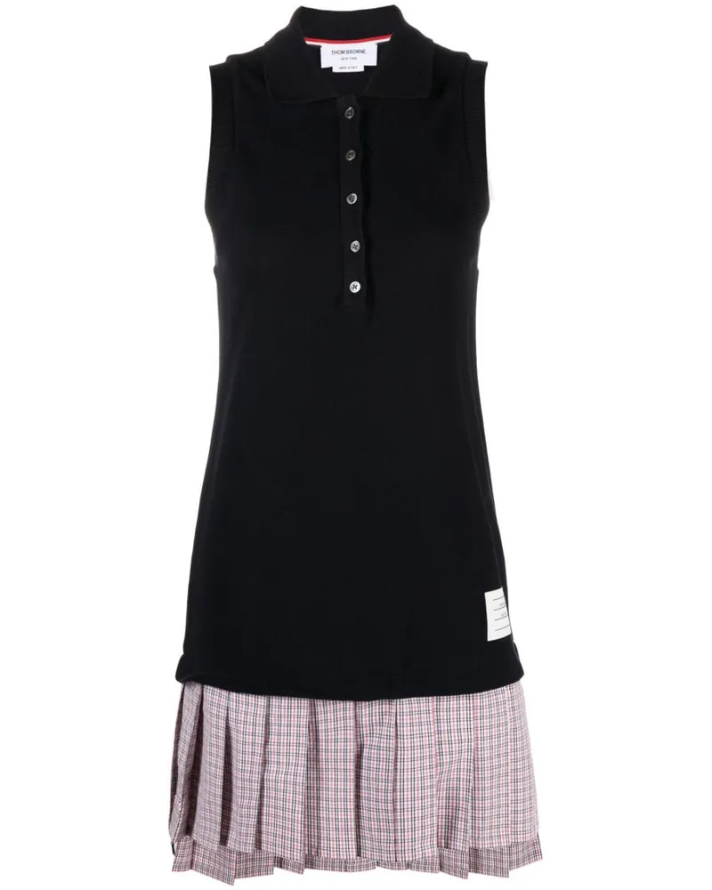 Thom Browne Midikleid mit Faltenrock - Blau Blau