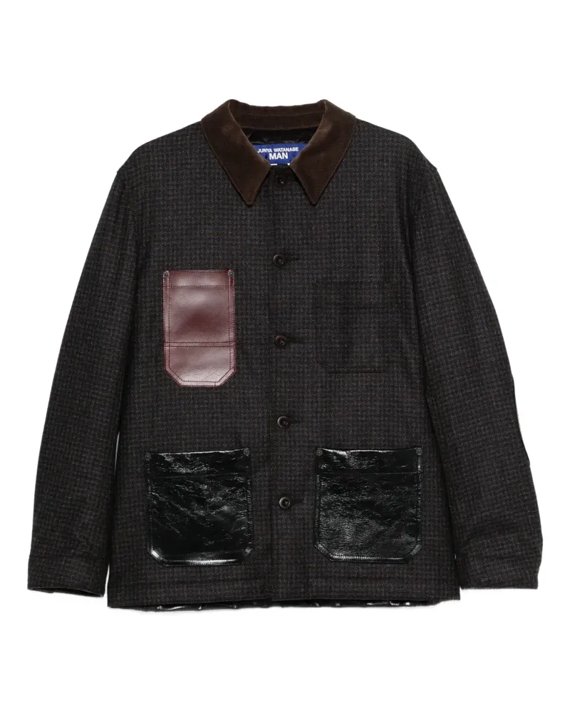 Junya Watanabe Jacke im Patchwork-Look mit Cordkragen - 1 - BROWN/NAVY X BLACK 1