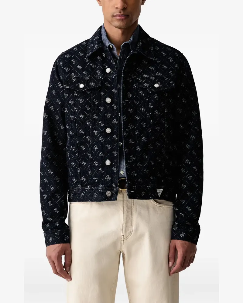 Guess Jeansjacke mit Jacquardmuster - Blau Blau