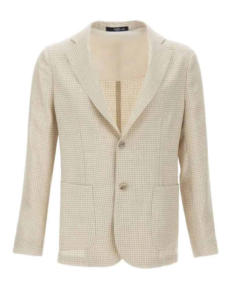 BARBA Easy J Mono houndstooth buttoned blazer - Nude Nude