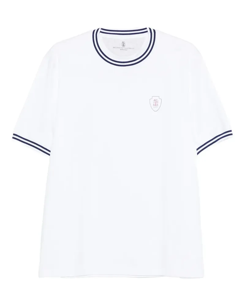 Brunello Cucinelli trim crest T-shirt - Weiß Weiß