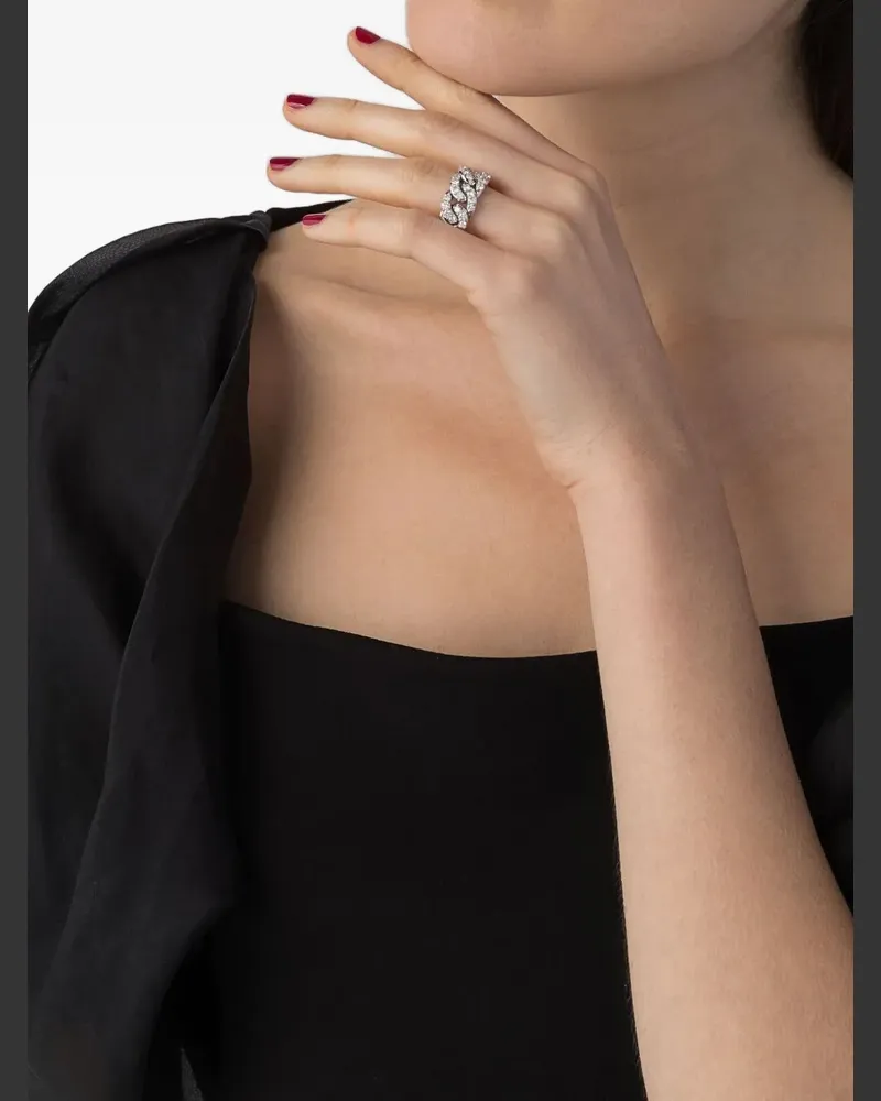 LEO PIZZO 18kt Weißgoldring mit Diamanten - Silber Silber