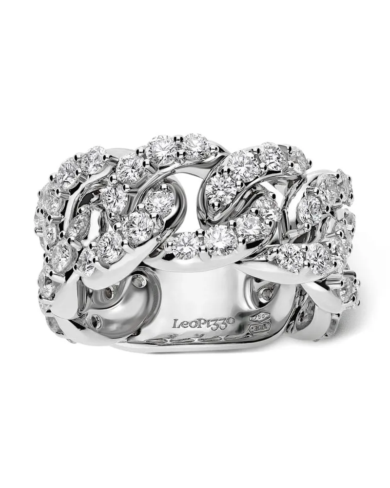 LEO PIZZO 18kt Weißgoldring mit Diamanten - Silber Silber