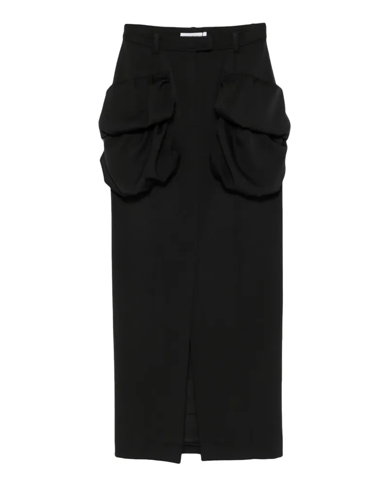 Viktor & Rolf Bleistiftrock mit plissierter Tasche - Schwarz Schwarz