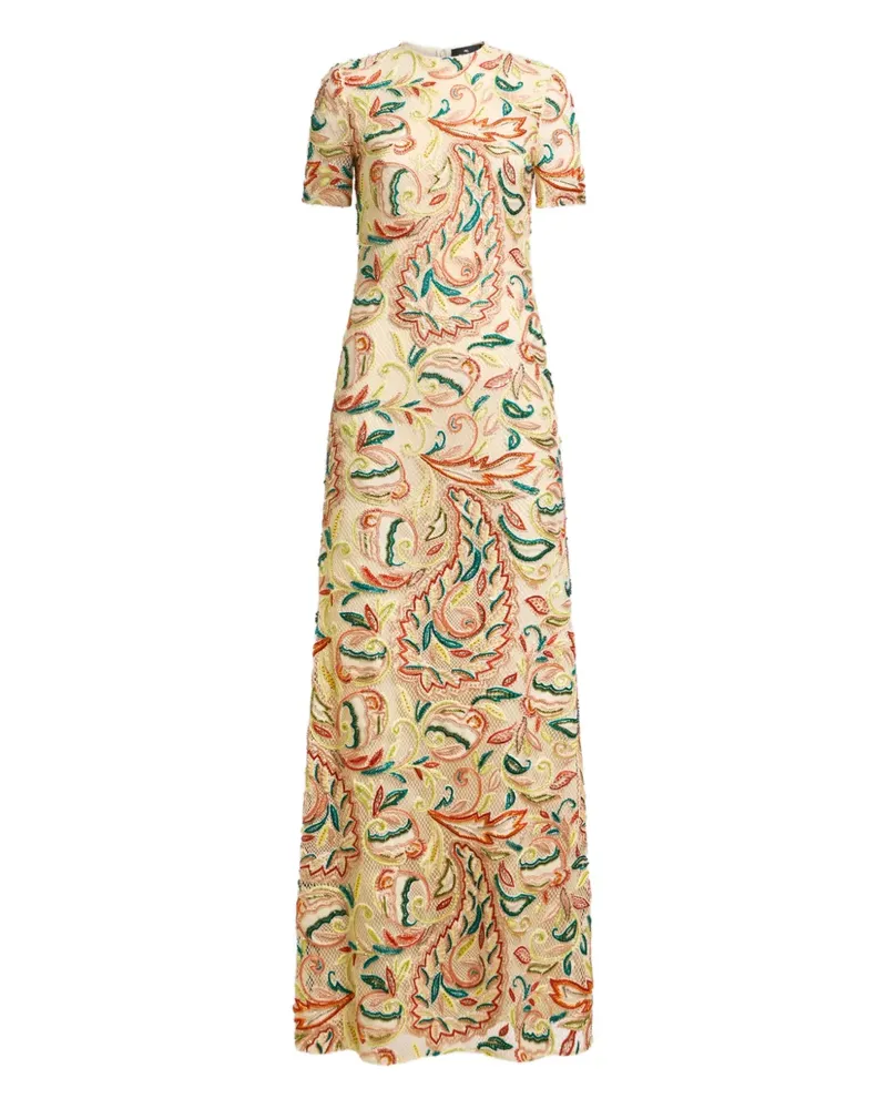Etro Kleid mit Blumenstickerei - Gelb Gelb