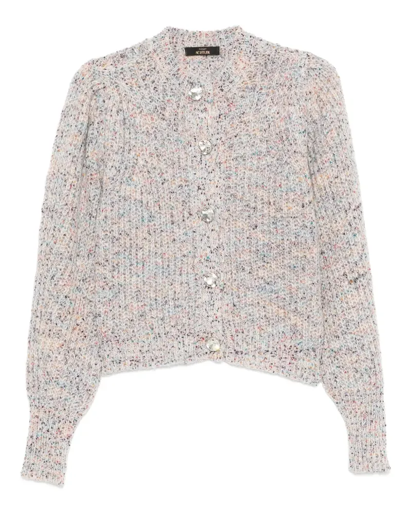 Twin-Set Melierter Cardigan mit Puffärmeln - Nude Nude