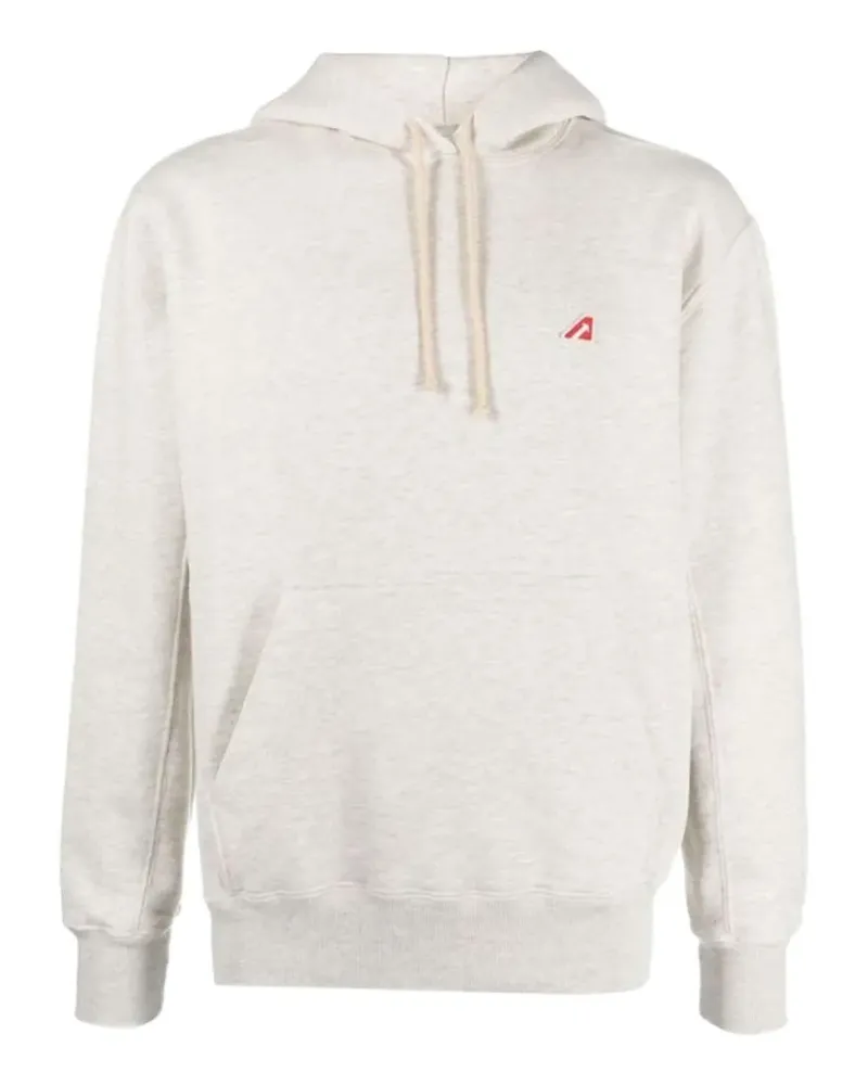 AUTRY logo-embroidered cotton hoodie - Nude Nude