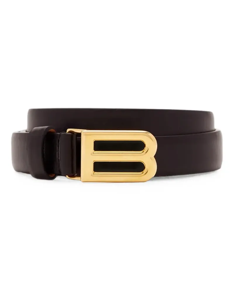 Balenciaga Bolero B leather belt - Braun Braun