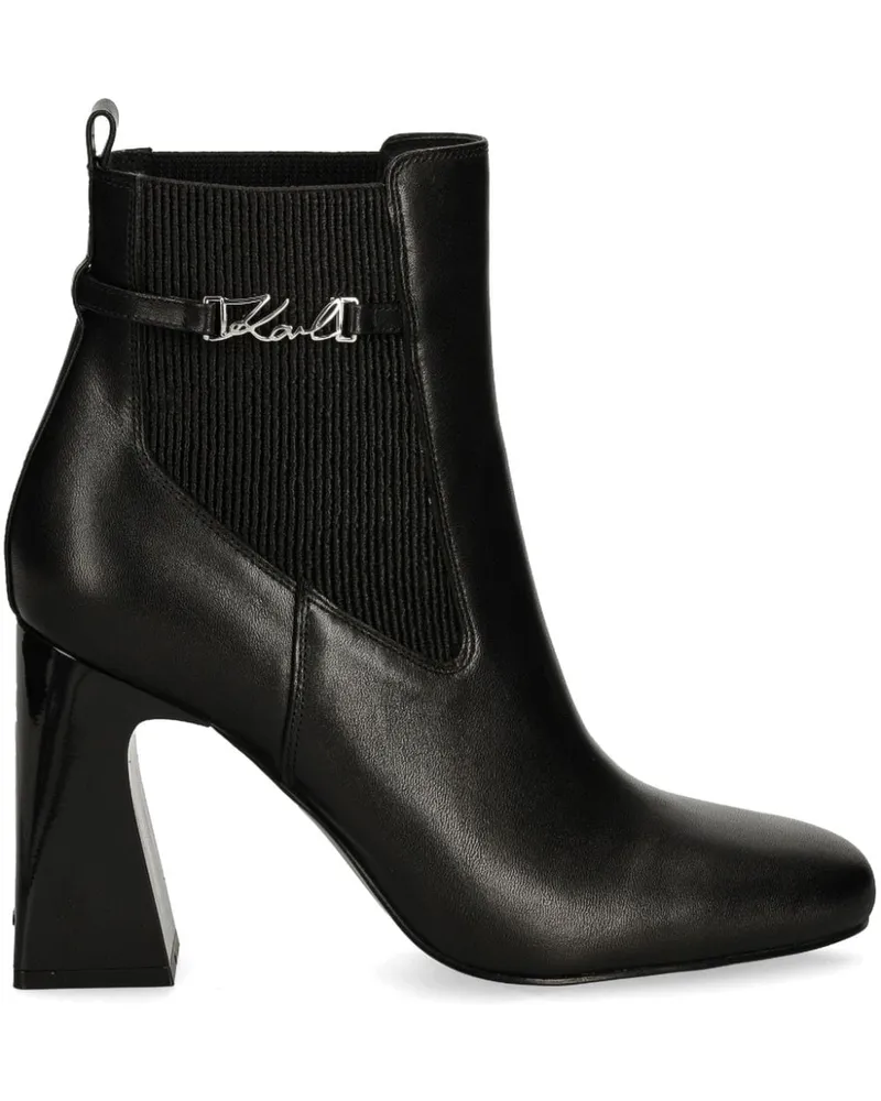Karl Lagerfeld Stiefeletten mit Logo 90mm - Schwarz Schwarz