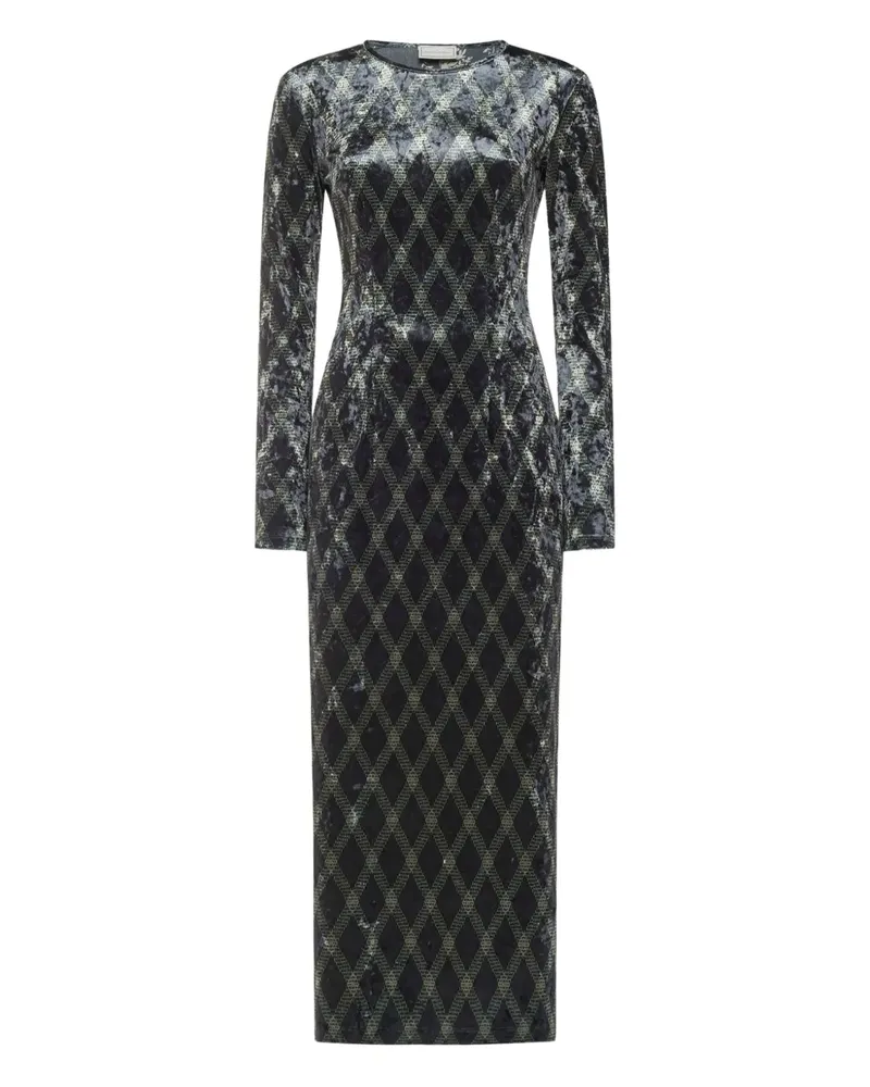 Pierre-Louis Mascia diamond-pattern maxi dress - Schwarz Schwarz