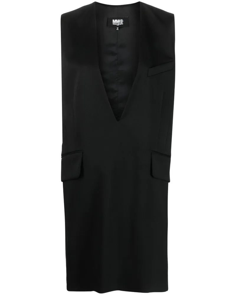 Maison Margiela Ärmelloses Kleid mit V-Ausschnitt - Schwarz Schwarz