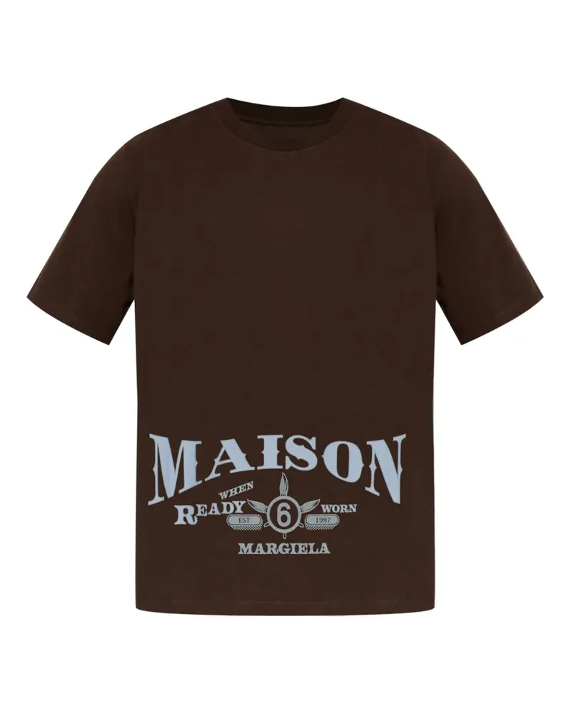 Maison Margiela T-Shirt mit Logo-Print - Braun Braun