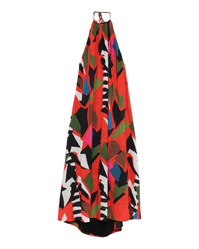 Osklen geometric-print maxi dress - Rot Rot