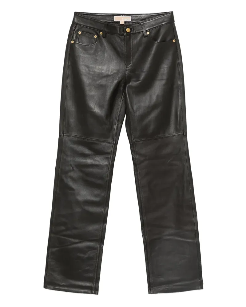 Michael Kors Lederhose mit Einsätzen - Braun Braun