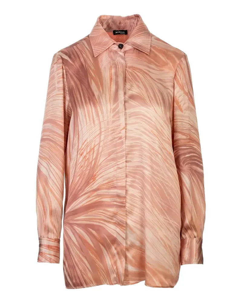 Kiton abstract-print shirt - Orange Orange