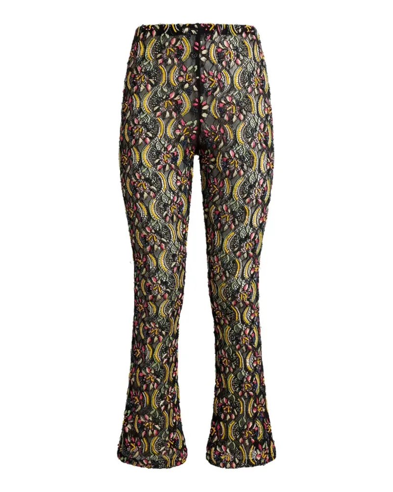 Etro Paillettenhose mit Perlen - Schwarz Schwarz