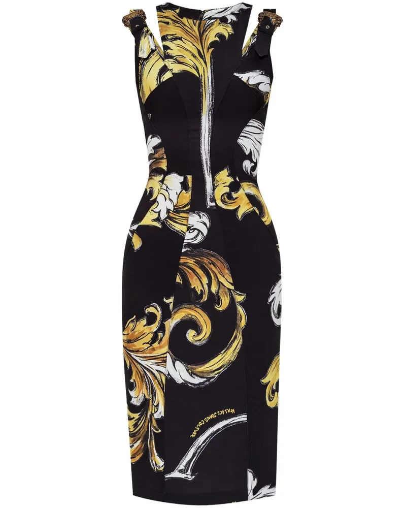 Versace Jeans Barocco Outline Kleid - Schwarz Schwarz