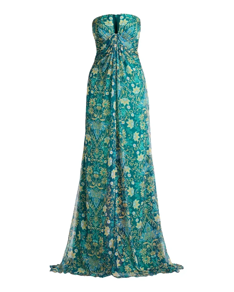 Tadashi Shoji Schulterfreies Kleid mit Blumenprint - Grün Grün