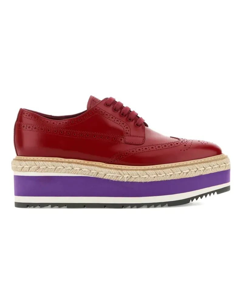 Prada Budapester mit Plateau 60mm - Rot Rot