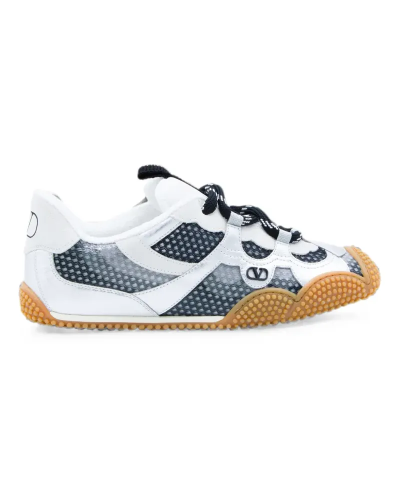 Valentino Garavani Amphibia sneakers in rubberized calfskin and laminated nappa - Silber Silber