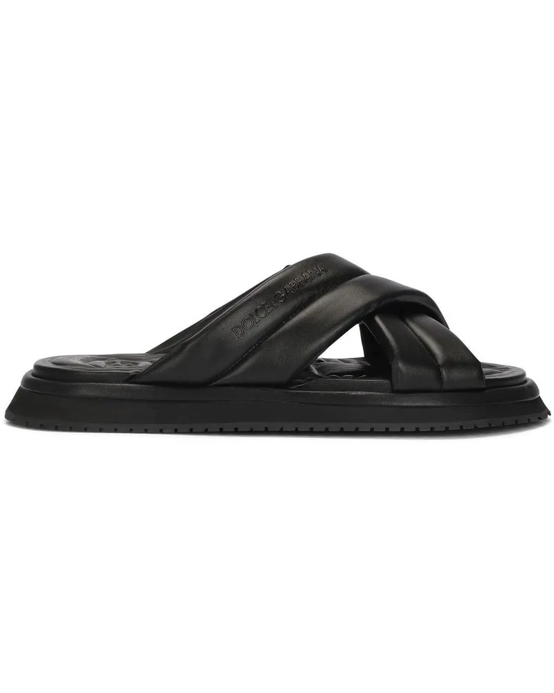 Dolce & Gabbana Sandalen mit überkreuzten Riemen - Schwarz Schwarz