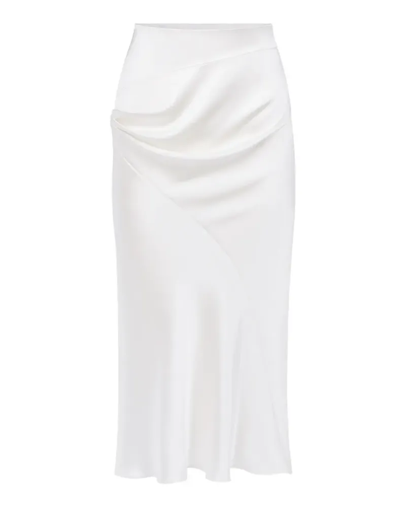 Nina Ricci asymmetrical draped midi skirt - Weiß Weiß