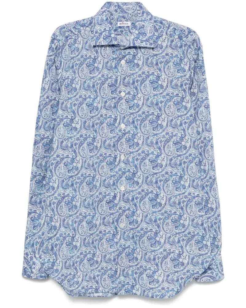 Kiton Hemd mit Paisleymuster - Blau Blau