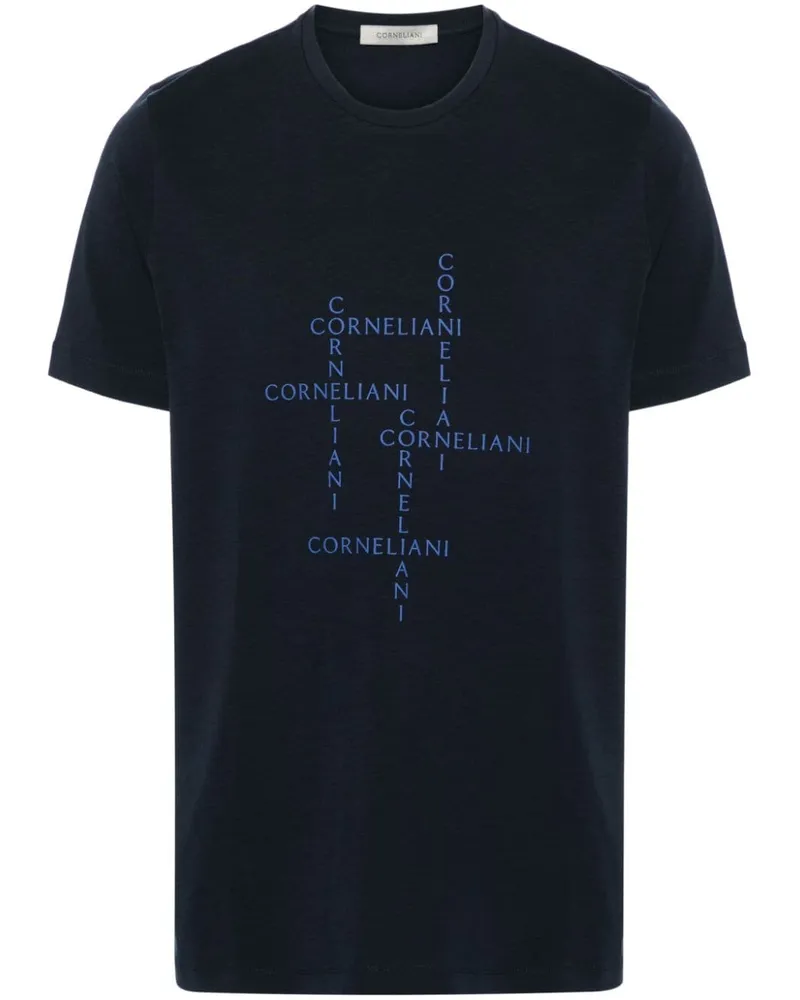 Corneliani T-Shirt mit rundem Ausschnitt Blau