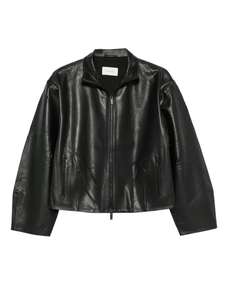 St. Agni Cocoon leather jacket - Schwarz Schwarz