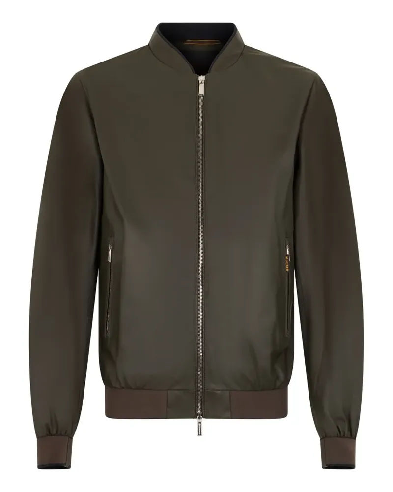 MOORER zip-up leather bomber jacket - Grün Grün