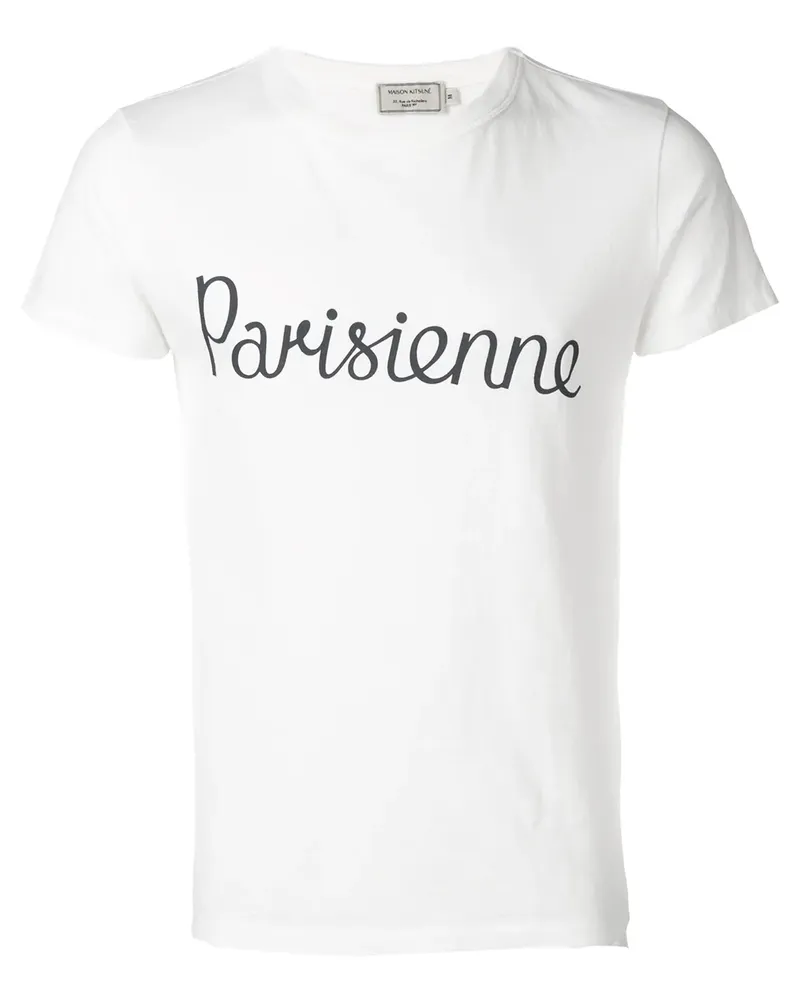 Kitsuné T-Shirt mit "Parisienne"-Print - Weiß Weiß