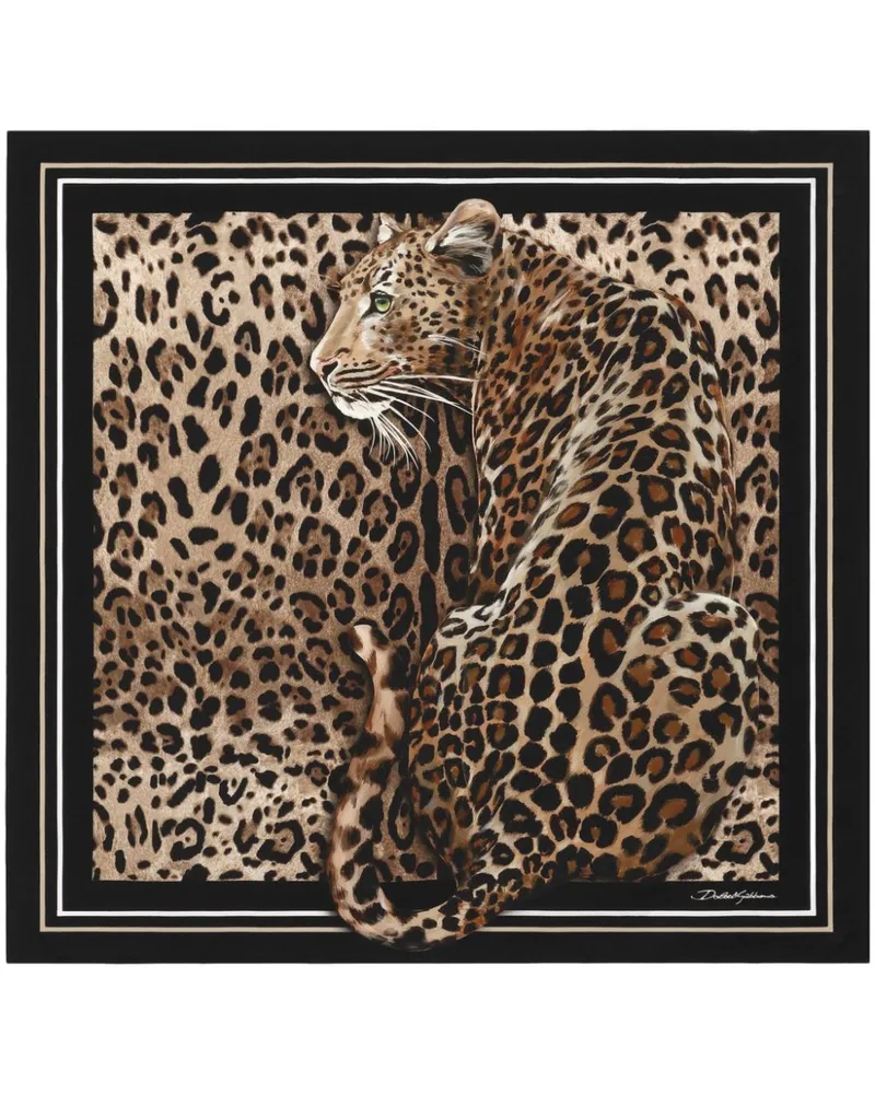 Dolce & Gabbana Schal mit Leoparden-Print - Braun Braun