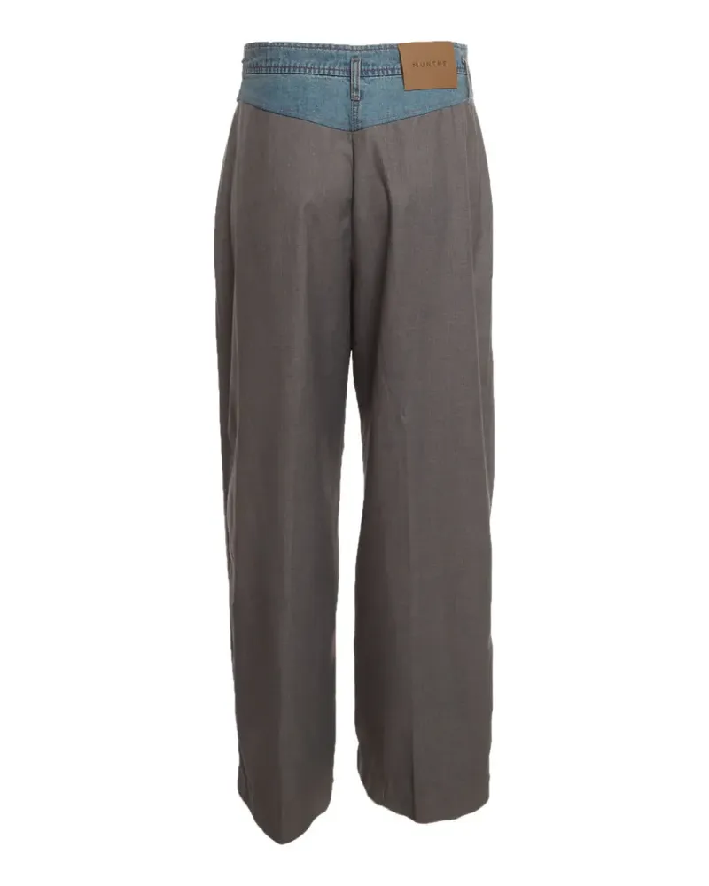 MUNTHE Bundfaltenhose mit Jeans-Bund - Grau Grau