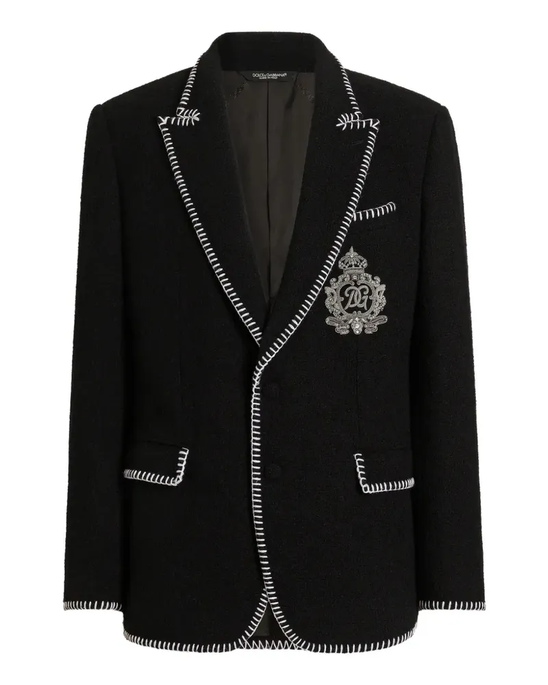 Dolce & Gabbana Tweed-Jacke mit Stickerei - Schwarz Schwarz