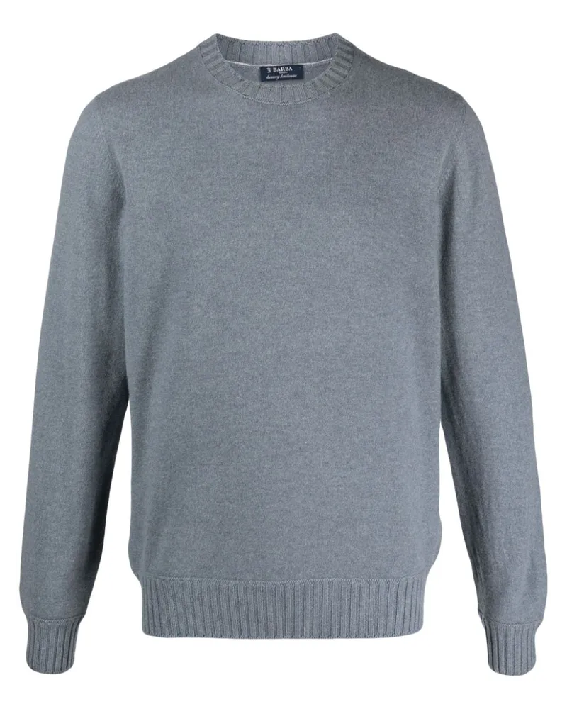 BARBA Kaschmirpullover mit rundem Ausschnitt Blau