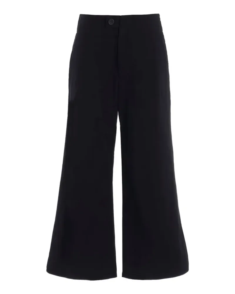 Yohji Yamamoto Wide-Leg-Hose mit Knopfdetail - Schwarz Schwarz
