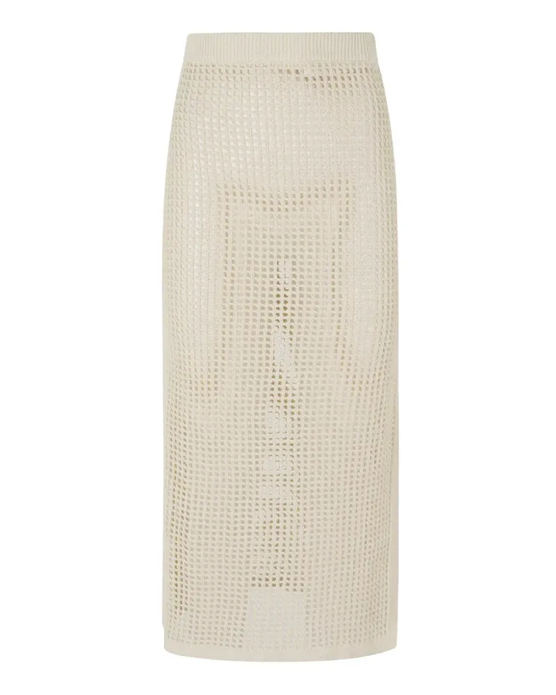 MC2 Saint Barth Darline crochet-knit midi skirt - Nude Nude