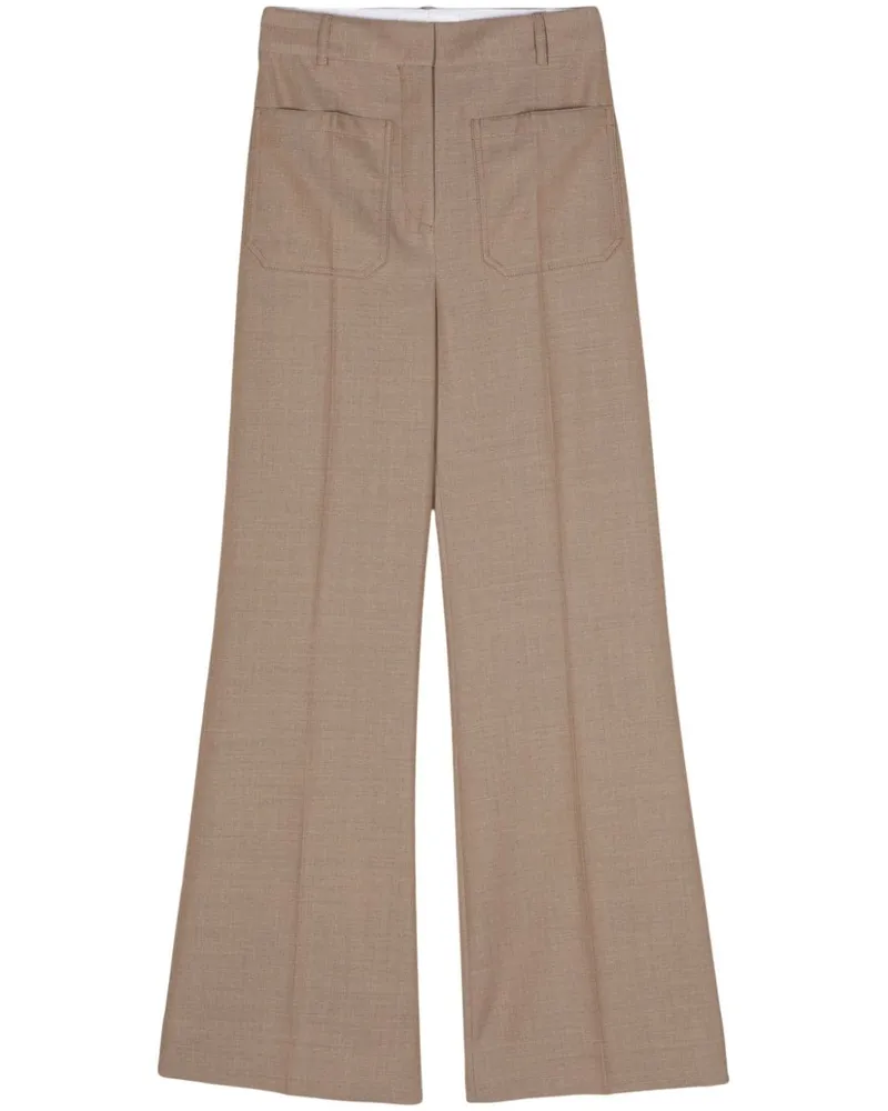 Victoria Beckham Ausgestellte Alina High-Waist-Hose - Braun Braun