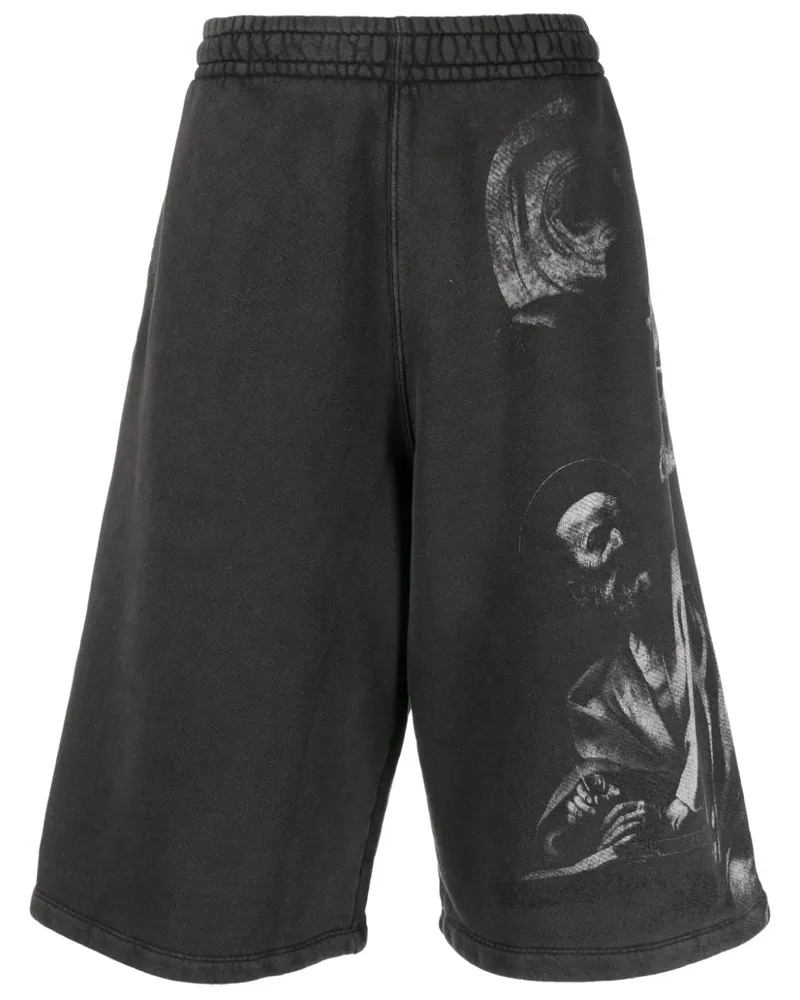 OFF-WHITE Joggingshorts mit Saint Matthew-Print Schwarz